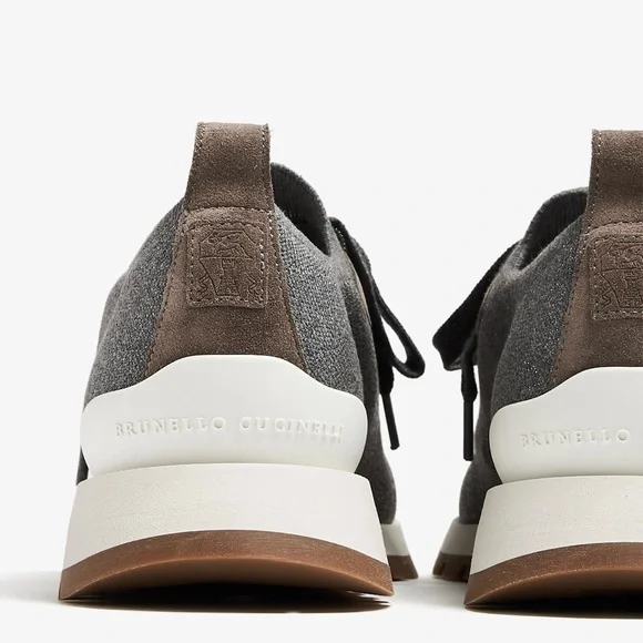 Brand New In Box Brunello Cucinelli Sparkling Knit Sneakers 38.5 - Picture 3 of 16